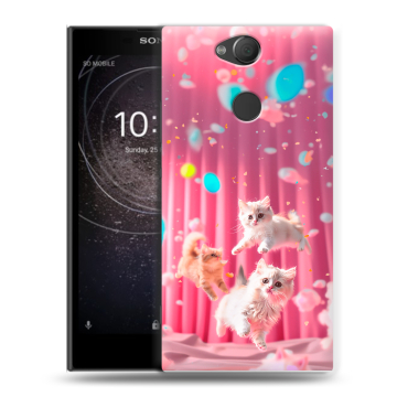 Силиконовый противоударный чехол на Sony Xperia XA2 с принтом милые котики Силиконовый противоударный чехол на Sony Xperia XA2 с принтом милые котики