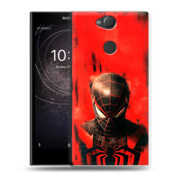 Силиконовый противоударный чехол на Sony Xperia XA2 с принтом человек паук spiderman Силиконовый противоударный чехол на Sony Xperia XA2 с принтом человек паук spiderman