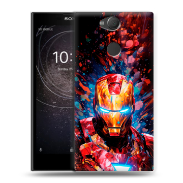 Силиконовый противоударный чехол на Sony Xperia XA2 с принтом Железный человек Ironman Силиконовый противоударный чехол на Sony Xperia XA2 с принтом Железный человек Ironman
