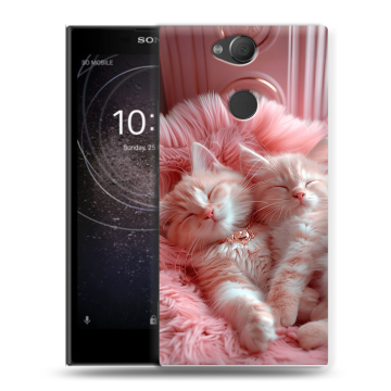 Силиконовый противоударный чехол на Sony Xperia XA2 с принтом котята котики Силиконовый противоударный чехол на Sony Xperia XA2 с принтом котята котики