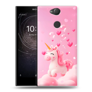 Силиконовый противоударный чехол на Sony Xperia XA2 с принтом Единорог Силиконовый противоударный чехол на Sony Xperia XA2 с принтом Единорог