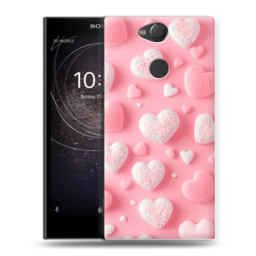 Силиконовый противоударный чехол на Sony Xperia XA2 с принтом Сердечки Силиконовый противоударный чехол на Sony Xperia XA2 с принтом Сердечки