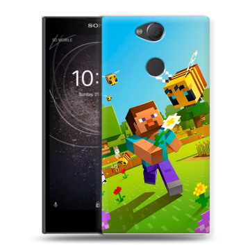 Силиконовый противоударный чехол на Sony Xperia XA2 с принтом Майнкрафт Minecraft Силиконовый противоударный чехол на Sony Xperia XA2 с принтом Майнкрафт Minecraft