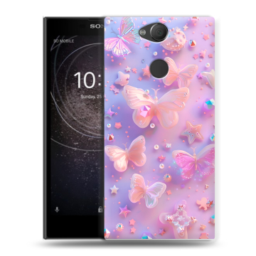 Силиконовый противоударный чехол на Sony Xperia XA2 с принтом Бабочки Силиконовый противоударный чехол на Sony Xperia XA2 с принтом Бабочки