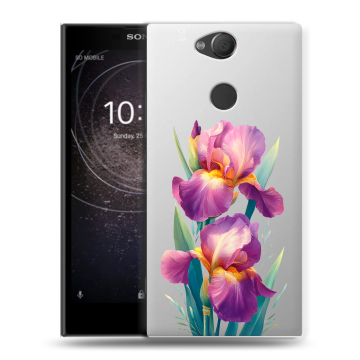 Силиконовый противоударный чехол на Sony Xperia XA2 с принтом Цветы орхидеи