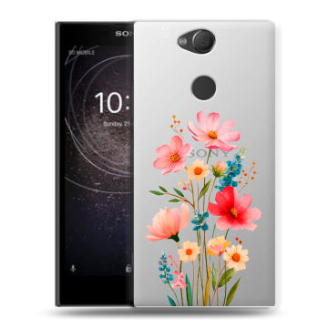 Силиконовый противоударный чехол на Sony Xperia XA2 с принтом Цветы