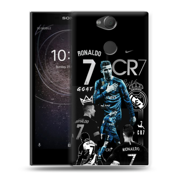 Силиконовый противоударный чехол на Sony Xperia XA2 с принтом Реал Роналдо Силиконовый противоударный чехол на Sony Xperia XA2 с принтом Реал Роналдо