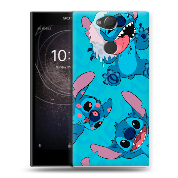 Силиконовый противоударный чехол на Sony Xperia XA2 с принтом Лило и Стич Силиконовый противоударный чехол на Sony Xperia XA2 с принтом Лило и Стич