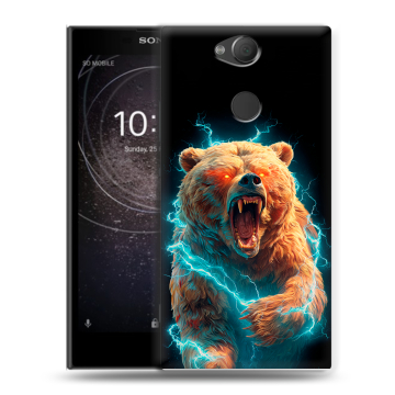 Силиконовый противоударный чехол на Sony Xperia XA2 с принтом Медведь