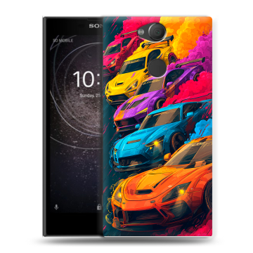 Силиконовый противоударный чехол на Sony Xperia XA2 с принтом Тачки