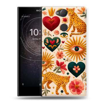 Силиконовый противоударный чехол на Sony Xperia XA2 с принтом Модный принт