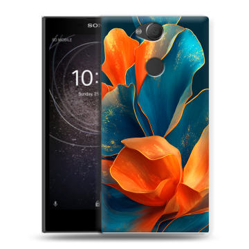 Силиконовый противоударный чехол на Sony Xperia XA2 с принтом Цветы