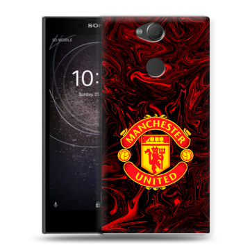Силиконовый противоударный чехол на Sony Xperia XA2 с принтом Manchester United Силиконовый противоударный чехол на Sony Xperia XA2 с принтом Manchester United