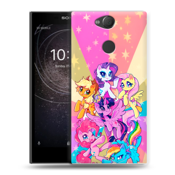 Силиконовый противоударный чехол на Sony Xperia XA2 с принтом My little pony Дружба чудо Силиконовый противоударный чехол на Sony Xperia XA2 с принтом My little pony Дружба чудо