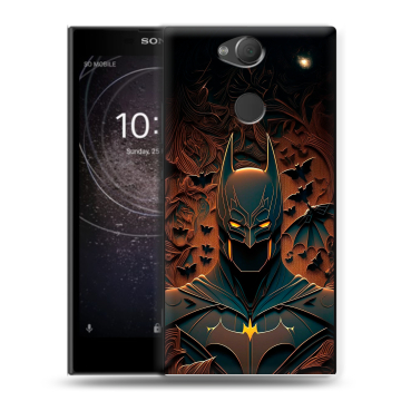 Силиконовый противоударный чехол на Sony Xperia XA2 с принтом Batman Бэтмен Силиконовый противоударный чехол на Sony Xperia XA2 с принтом Batman Бэтмен
