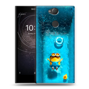 Силиконовый противоударный чехол на Sony Xperia XA2 с принтом Миньоны Силиконовый противоударный чехол на Sony Xperia XA2 с принтом Миньоны