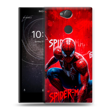 Силиконовый противоударный чехол на Sony Xperia XA2 с принтом Spiderman Человек паук Силиконовый противоударный чехол на Sony Xperia XA2 с принтом Spiderman Человек паук
