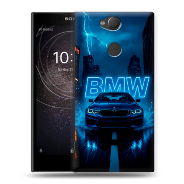 Силиконовый противоударный чехол на Sony Xperia XA2 с принтом BMW БМВ Силиконовый противоударный чехол на Sony Xperia XA2 с принтом BMW БМВ