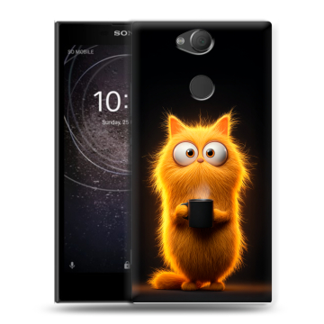 Силиконовый противоударный чехол на Sony Xperia XA2 с принтом Смешной кот Силиконовый противоударный чехол на Sony Xperia XA2 с принтом Смешной кот