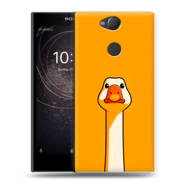 Силиконовый противоударный чехол на Sony Xperia XA2 с принтом Смешная утка Силиконовый противоударный чехол на Sony Xperia XA2 с принтом Смешная утка