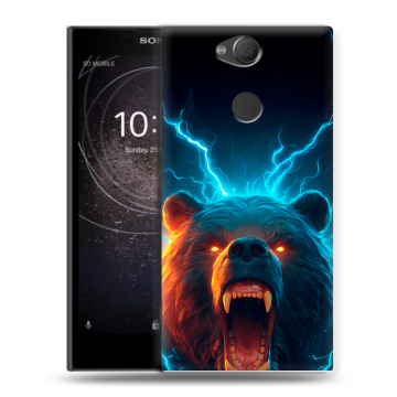 Силиконовый противоударный чехол на Sony Xperia XA2 с принтом Медведь Силиконовый противоударный чехол на Sony Xperia XA2 с принтом Медведь