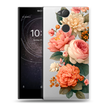 Силиконовый противоударный чехол на Sony Xperia XA2 с принтом цветы Силиконовый противоударный чехол на Sony Xperia XA2 с принтом цветы