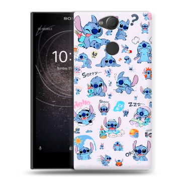 Силиконовый противоударный чехол на Sony Xperia XA2 с принтом Лило и Стич Силиконовый противоударный чехол на Sony Xperia XA2 с принтом Лило и Стич