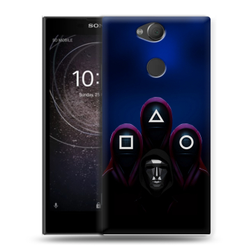 Силиконовый противоударный чехол на Sony Xperia XA2 с принтом Игра Кальмара Силиконовый противоударный чехол на Sony Xperia XA2 с принтом Игра Кальмара