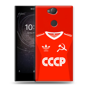 Силиконовый противоударный чехол на Sony Xperia XA2 с принтом Флаг Герб СССР Силиконовый противоударный чехол на Sony Xperia XA2 с принтом Флаг Герб СССР