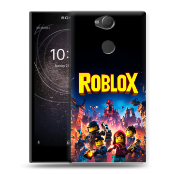 Силиконовый противоударный чехол на Sony Xperia XA2 с принтом Roblox Роблокс Силиконовый противоударный чехол на Sony Xperia XA2 с принтом Roblox Роблокс