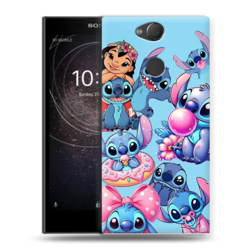 Силиконовый противоударный чехол на Sony Xperia XA2 с принтом Лило и Стич Силиконовый противоударный чехол на Sony Xperia XA2 с принтом Лило и Стич