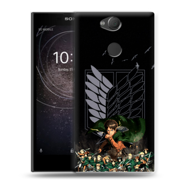 Силиконовый противоударный чехол на Sony Xperia XA2 с принтом Атака титанов Силиконовый противоударный чехол на Sony Xperia XA2 с принтом Атака титанов
