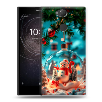 Силиконовый противоударный чехол на Sony Xperia XA2 с принтом Новый год Силиконовый противоударный чехол на Sony Xperia XA2 с принтом Новый год