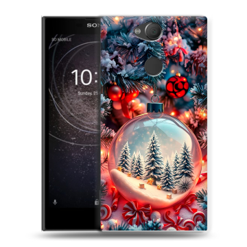 Силиконовый противоударный чехол на Sony Xperia XA2 с принтом Новый год Силиконовый противоударный чехол на Sony Xperia XA2 с принтом Новый год