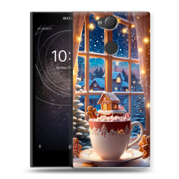 Силиконовый противоударный чехол на Sony Xperia XA2 с принтом Новый год Силиконовый противоударный чехол на Sony Xperia XA2 с принтом Новый год