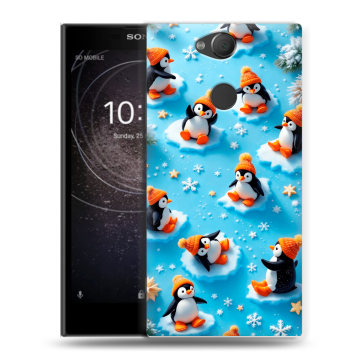 Силиконовый противоударный чехол на Sony Xperia XA2 с принтом Новый год Силиконовый противоударный чехол на Sony Xperia XA2 с принтом Новый год