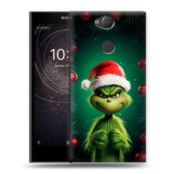 Силиконовый противоударный чехол на Sony Xperia XA2 с принтом Гринч Новый год Рождество Силиконовый противоударный чехол на Sony Xperia XA2 с принтом Гринч Новый год Рождество