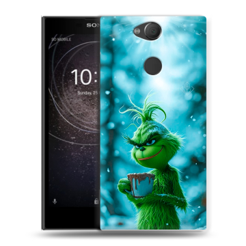 Силиконовый противоударный чехол на Sony Xperia XA2 с принтом Новый год гринч Силиконовый противоударный чехол на Sony Xperia XA2 с принтом Новый год гринч