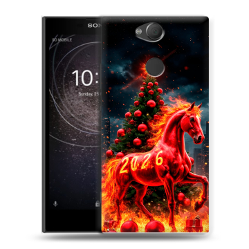 Силиконовый противоударный чехол на Sony Xperia XA2 с принтом Новый год Силиконовый противоударный чехол на Sony Xperia XA2 с принтом Новый год