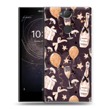 Силиконовый противоударный чехол на Sony Xperia XA2 с принтом Новый год Силиконовый противоударный чехол на Sony Xperia XA2 с принтом Новый год