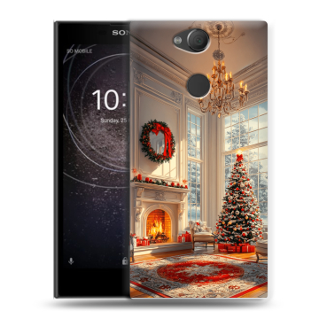 Силиконовый противоударный чехол на Sony Xperia XA2 с принтом Новый год Силиконовый противоударный чехол на Sony Xperia XA2 с принтом Новый год
