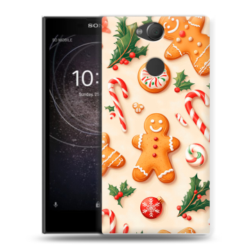 Силиконовый противоударный чехол на Sony Xperia XA2 с принтом Новый год Силиконовый противоударный чехол на Sony Xperia XA2 с принтом Новый год