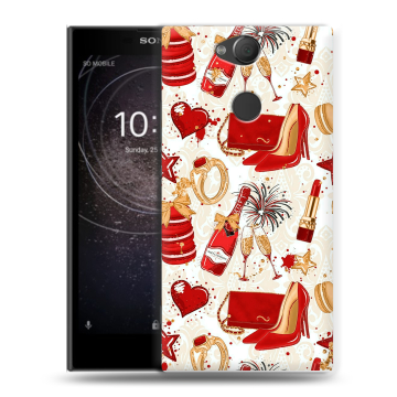 Силиконовый противоударный чехол на Sony Xperia XA2 с принтом Новый год Силиконовый противоударный чехол на Sony Xperia XA2 с принтом Новый год
