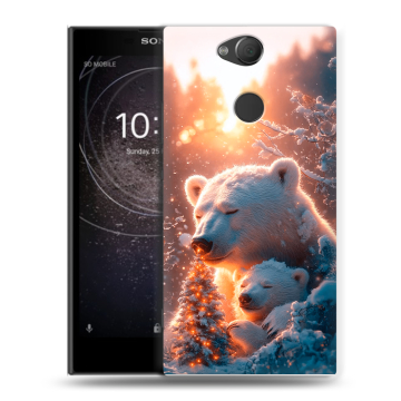 Силиконовый противоударный чехол на Sony Xperia XA2 с принтом Новый год Силиконовый противоударный чехол на Sony Xperia XA2 с принтом Новый год