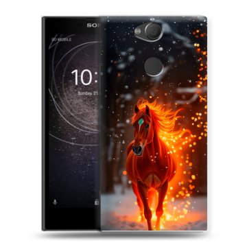 Силиконовый противоударный чехол на Sony Xperia XA2 с принтом Новый год Силиконовый противоударный чехол на Sony Xperia XA2 с принтом Новый год