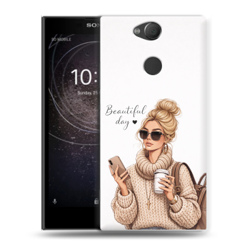 Силиконовый противоударный чехол на Sony Xperia XA2 с принтом женский Силиконовый противоударный чехол на Sony Xperia XA2 с принтом женский