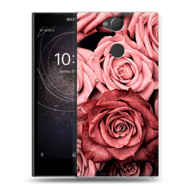 Силиконовый противоударный чехол на Sony Xperia XA2 с принтом Цветы розы Силиконовый противоударный чехол на Sony Xperia XA2 с принтом Цветы розы
