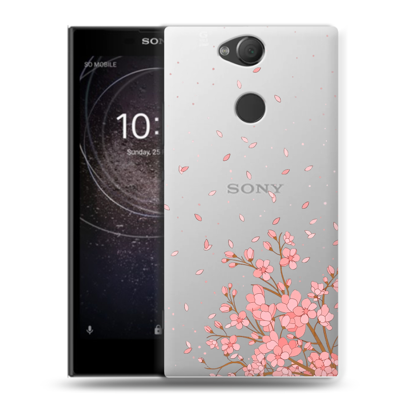 Силиконовый противоударный чехол на Sony Xperia XA2 с принтом Ветка сакуры Силиконовый противоударный чехол на Sony Xperia XA2 с принтом Ветка сакуры