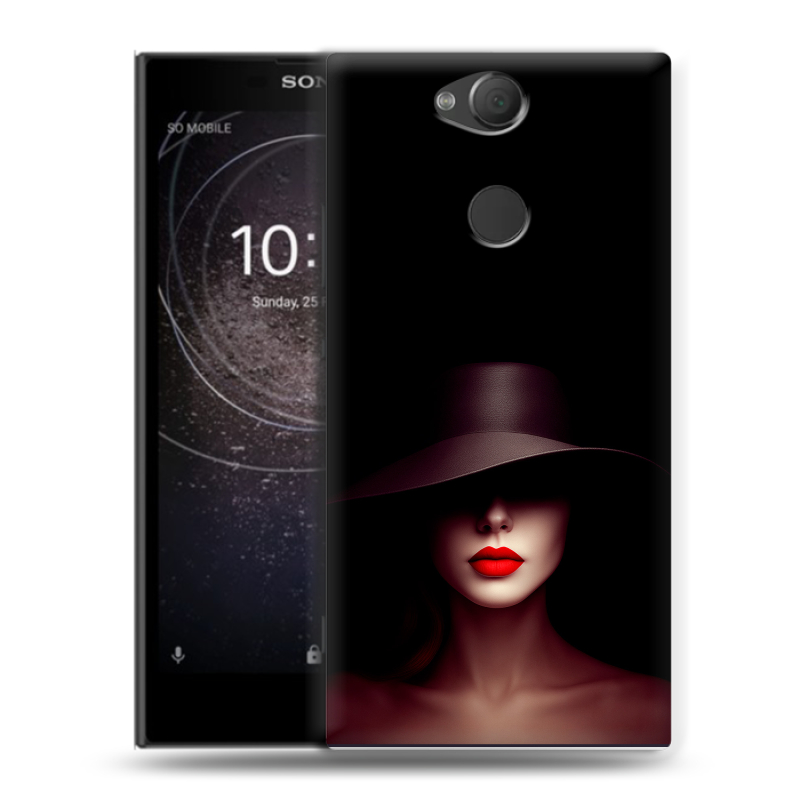 Силиконовый противоударный чехол на Sony Xperia XA2 с принтом Девушка в шляпе Силиконовый противоударный чехол на Sony Xperia XA2 с принтом Девушка в шляпе