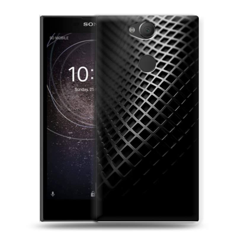 Силиконовый противоударный чехол на Sony Xperia XA2 с принтом Текстура металла Силиконовый противоударный чехол на Sony Xperia XA2 с принтом Текстура металла